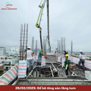 Đổ bê tông sàn tầng tum