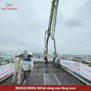 Đổ bê tông sàn tầng tum