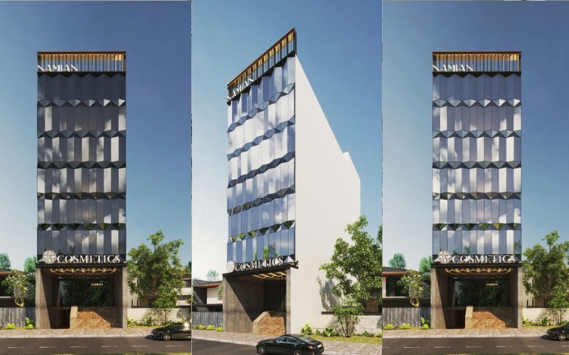 Phối cảnh ngoại thất tòa nhà đa chức năng