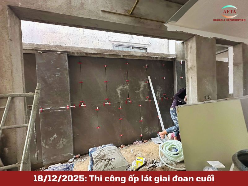 Thi công ốp lát giai đoạn cuối
