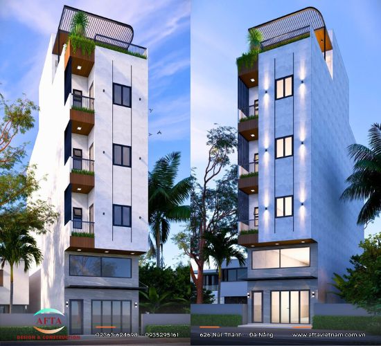 Mẫu căn hộ mini hiện đại 4 tầng