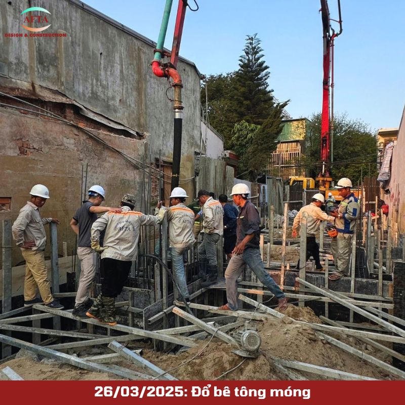 Đổ bê tông móng