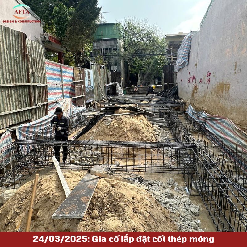 Gia cố lắp đặt cốt thép móng