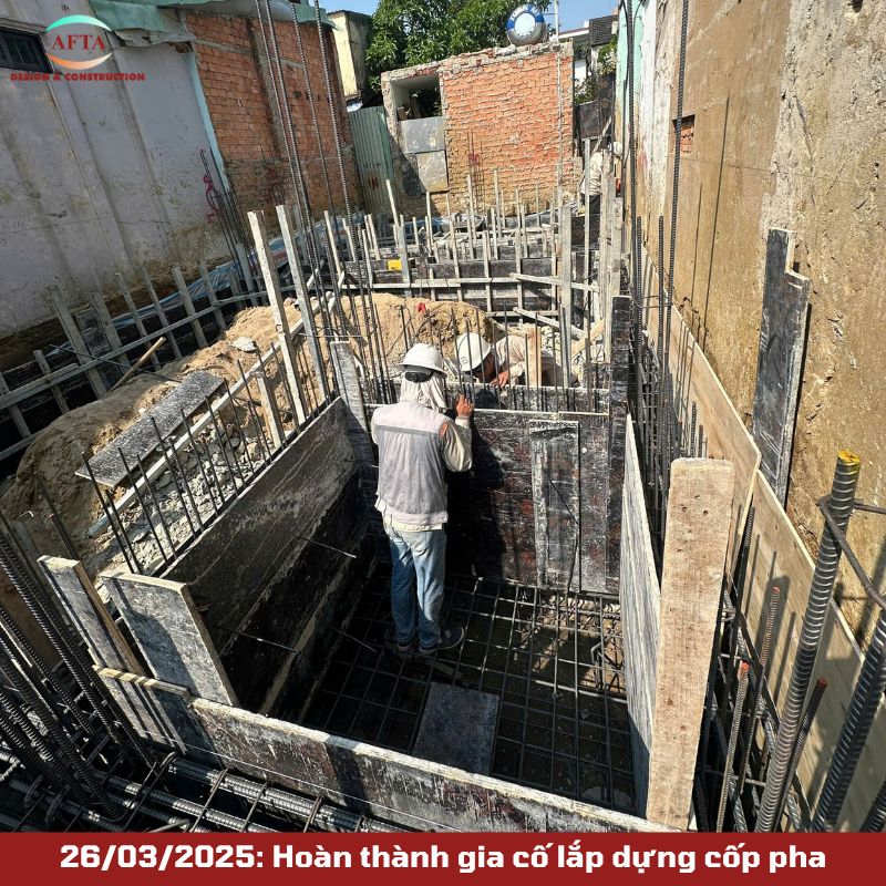 Gia cố lắp dựng cốp pha móng