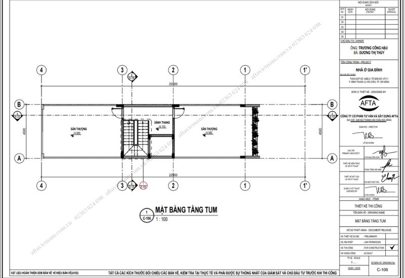 Mặt bằng tầng tum