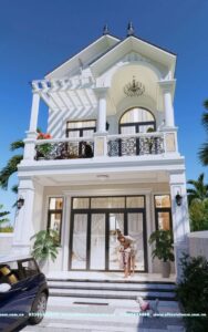 Phối cảnh ngoại thất nhà mái thái 2 tầng