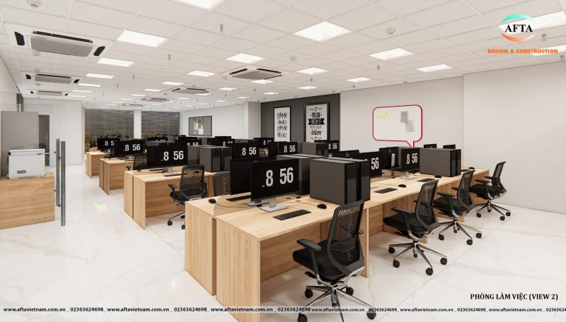 Thiết kế phòng làm việc từ 44 - 50 nhân viên