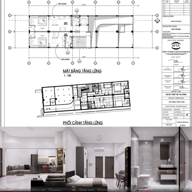 Thiết kế công năng và phối cảnh nội thất tầng lửng