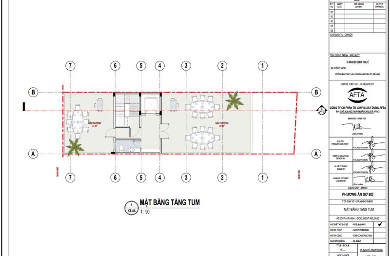 Mặt bằng tầng tum