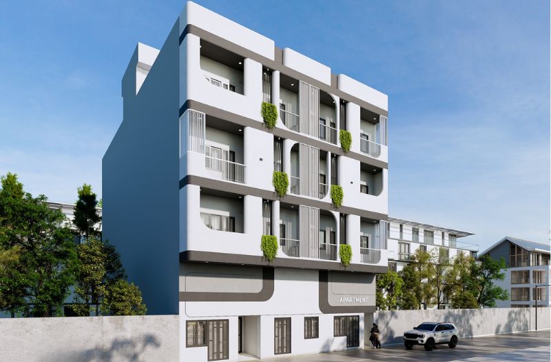 Phối cảnh 3D mặt nghiêng căn hộ