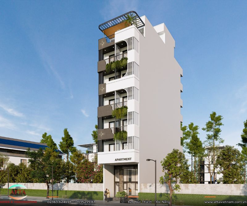 Phối cảnh 3D mặt nghiêng ngoại thất