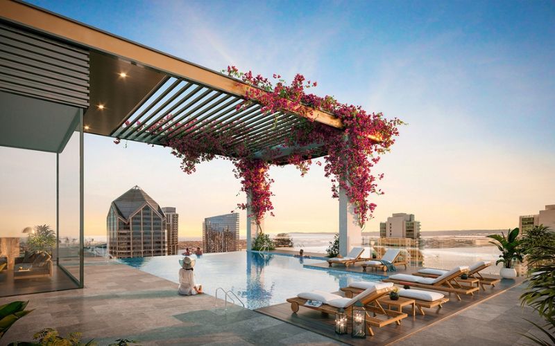 Bể bơi mini trên sân thượng