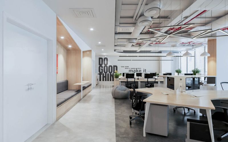 Thiết kế tối giản nội thất tòa văn phòng