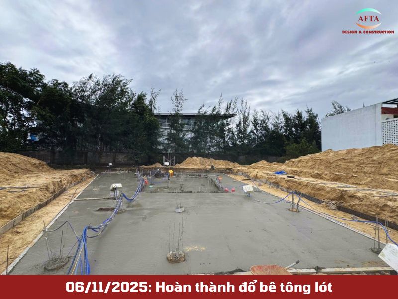 Hoàn thành đổ bê tông lót