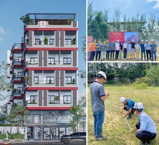 Thi công căn hộ cho thuê trên khu đất nở hậu