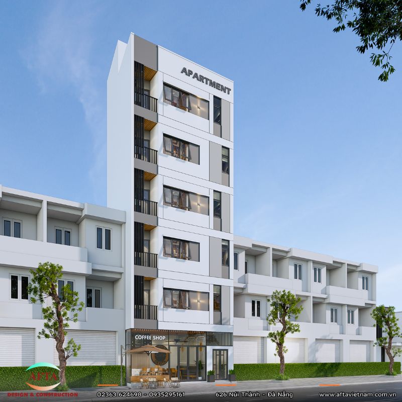 Phối cảnh ngoại thất 3D mặt nghiêng