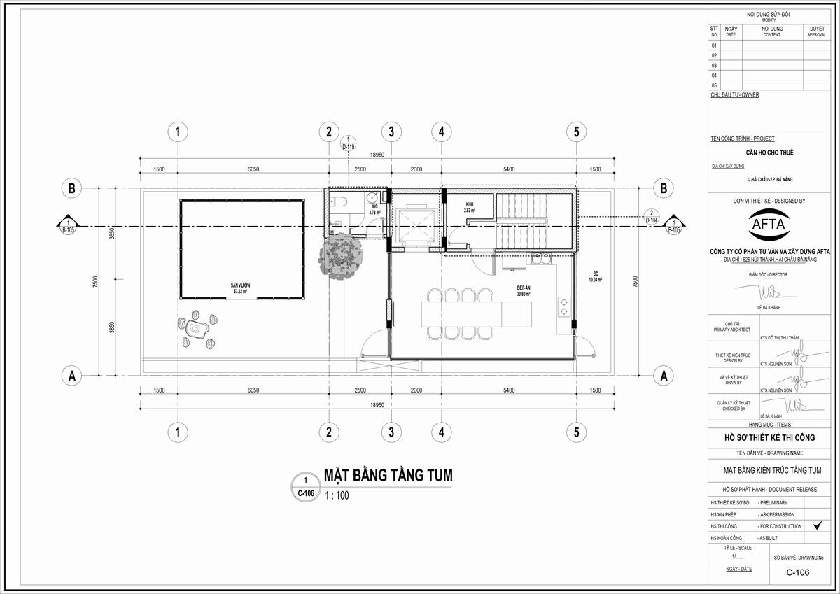 Mặt bằng công năng tầng tum