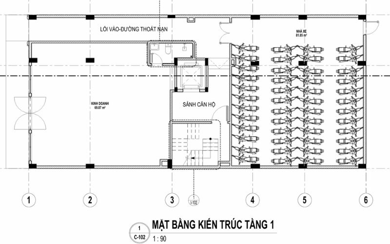Mặt bằng kiến trúc tầng 1