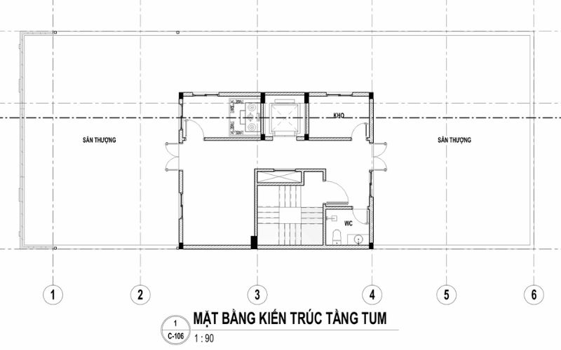 Mặt bằng kiến trúc tầng tum