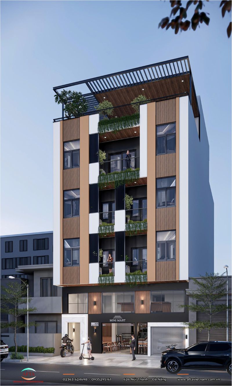 Phối cảnh mặt nghiêng của căn hộ