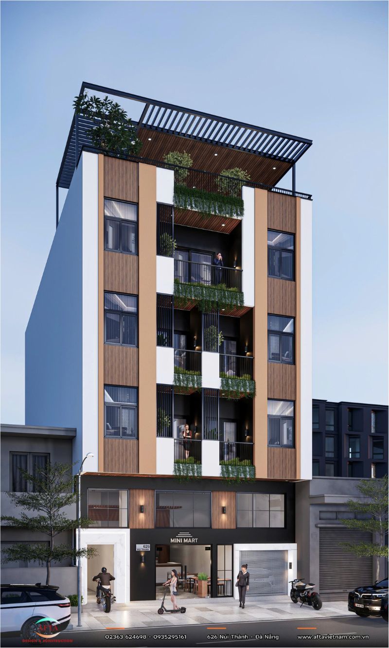 Phối cảnh mặt nghiêng của căn hộ