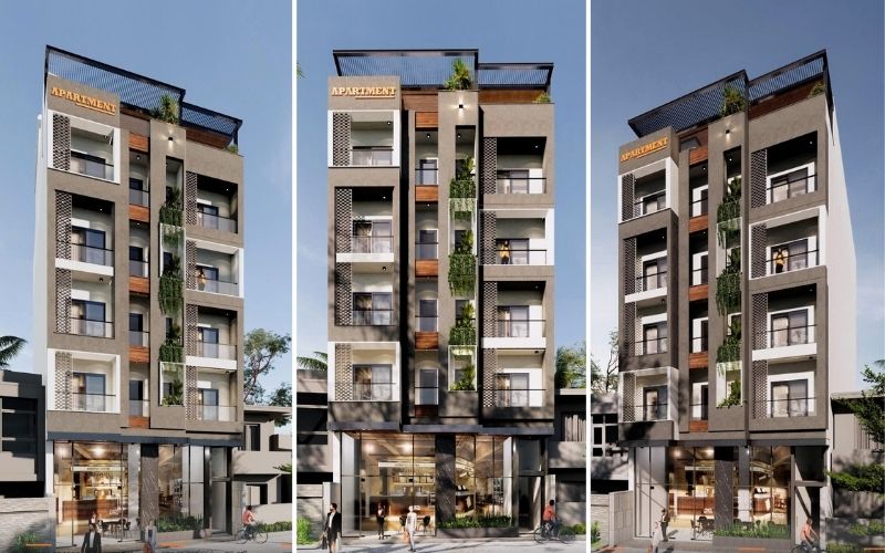 Mẫu căn hộ cho thuê 8 tầng tại Đà Nẵng