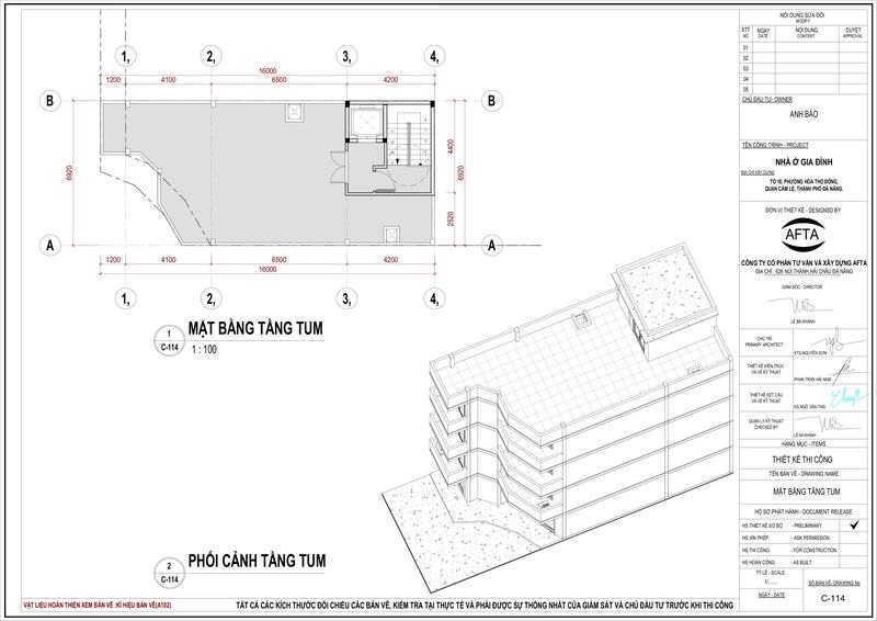 Mặt bằng tầng tum
