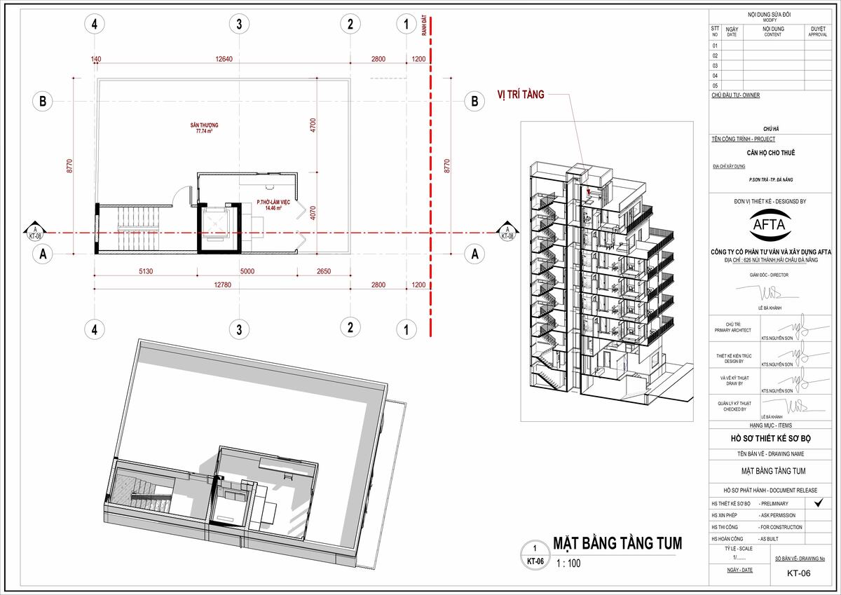 Mặt bằng tầng tum
