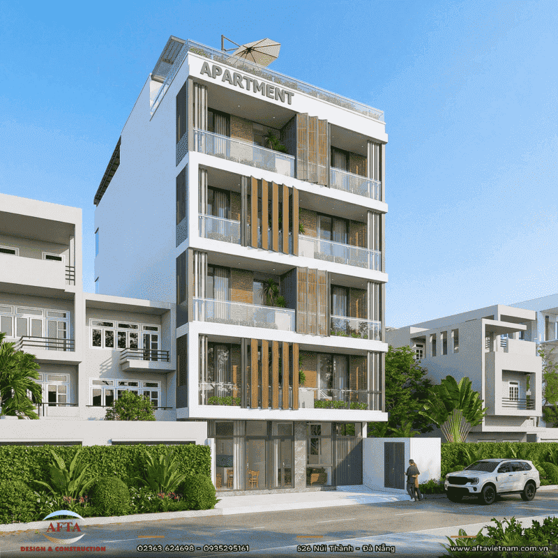 Phối cảnh 3D căn hộ 5 tầng cho thuê