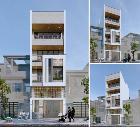 Thiết kế nhà phố 4 tầng hiện đại