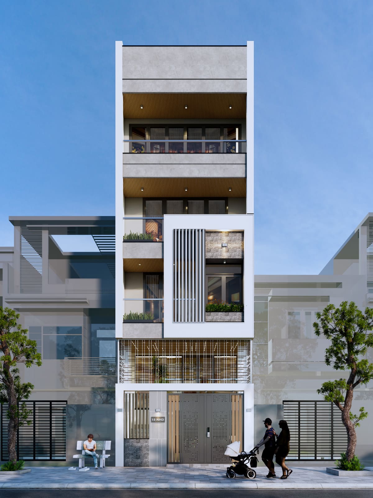 Mẫu nhà phố 4 tầng Đà Nẵng