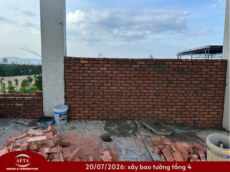 xây tường bao tầng 4