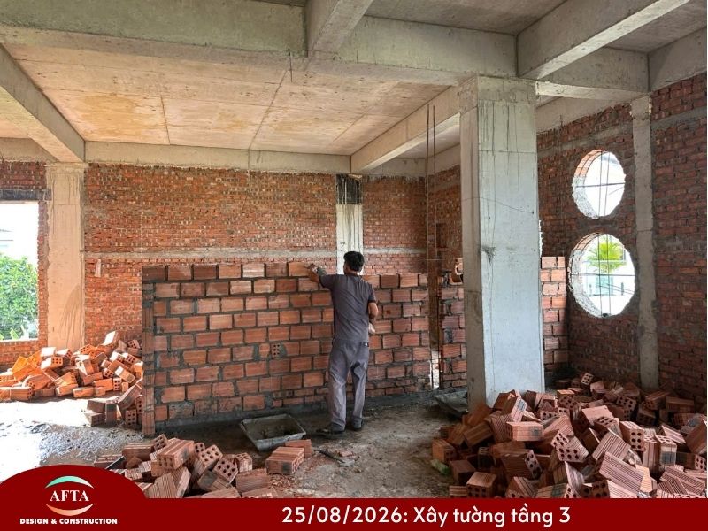 xây tường tầng 3