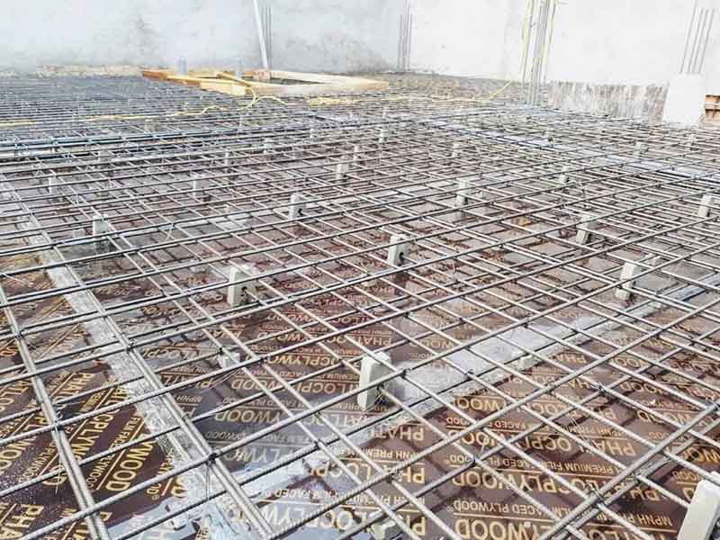 Cần bố trí điểm kê hợp lý trước khi đổ bê tông