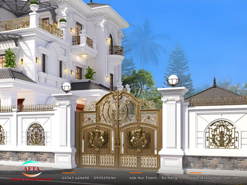 Cổng so với mặt tiền