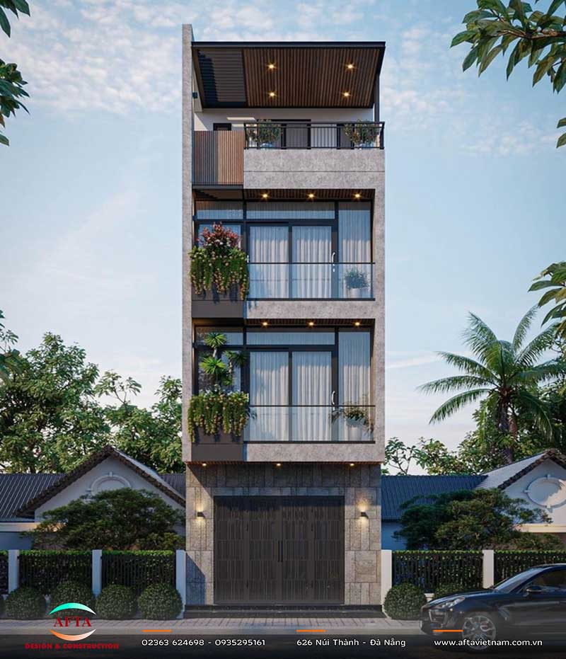 Mái bằng cho nhà phố hiện đại