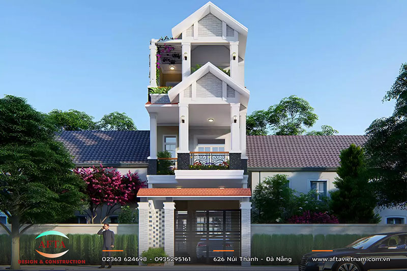 Nhà ống 3 tầng mái Thái