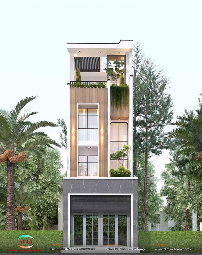 Nhà phố 4 tầng hiện đại chống nóng