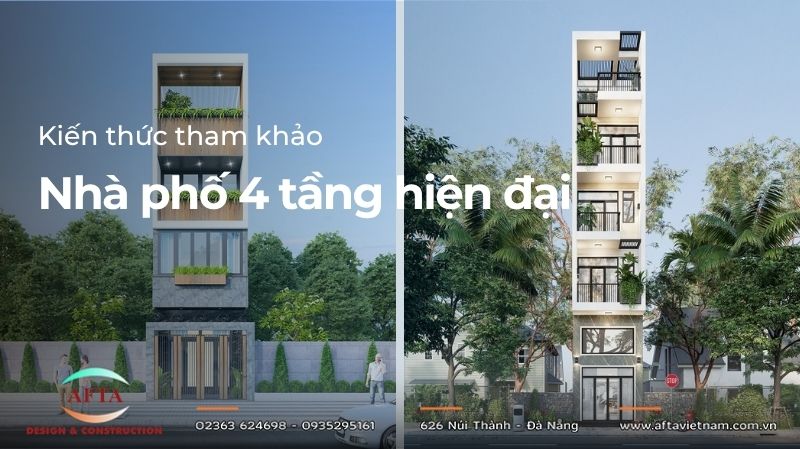 Nhà phố 4 tầng hiện đại
