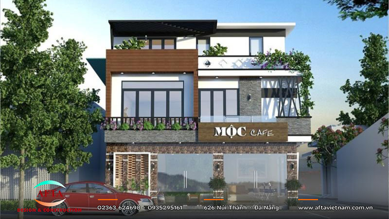 Thiết kế quán cà phê trong nhà phố
