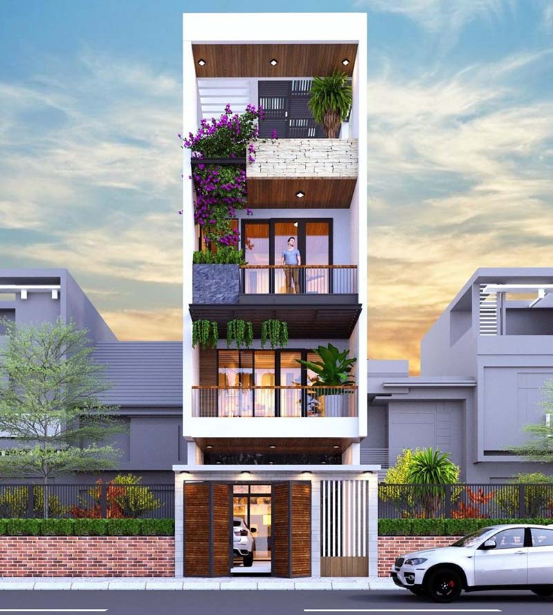 Thiết kế căn hộ cho thuê 4 tầng hiện đại