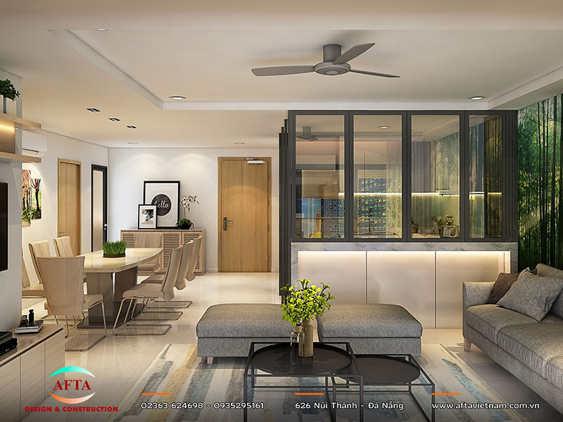 Bố trí căn hộ 2 phòng ngủ cần tính đến trục kỹ thuật và kết cấu
