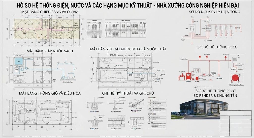 hồ sơ điện nước và các hạng mục thi công