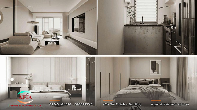 Kết hợp căn 1 và 2 phòng ngủ để cân đối mặt bằng tầng