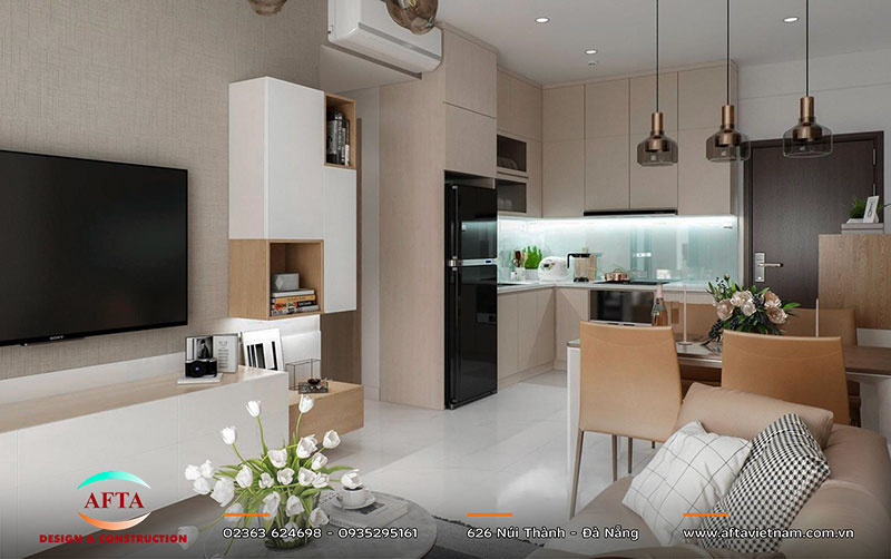 Mẫu căn hộ 1 phòng ngủ theo phong cách hiện đại