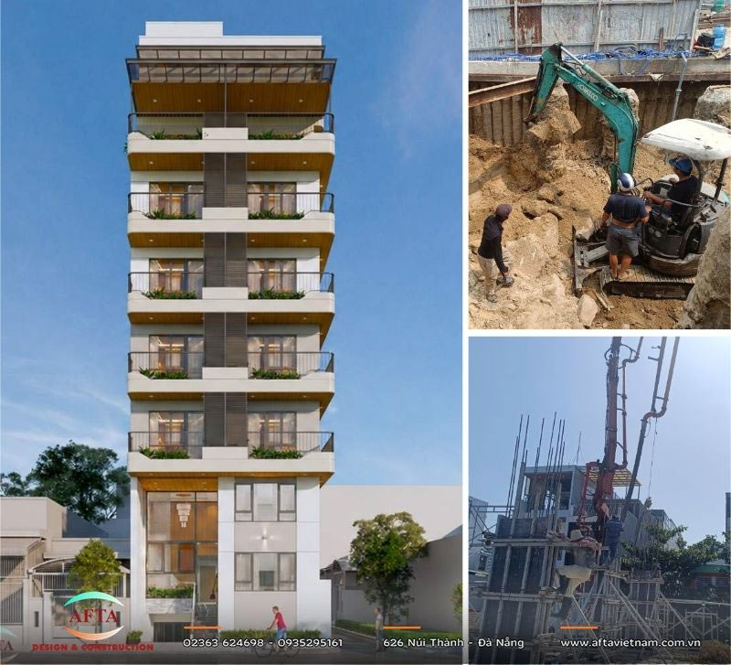 Công trình căn hộ cho thuê trong quá trình thi công