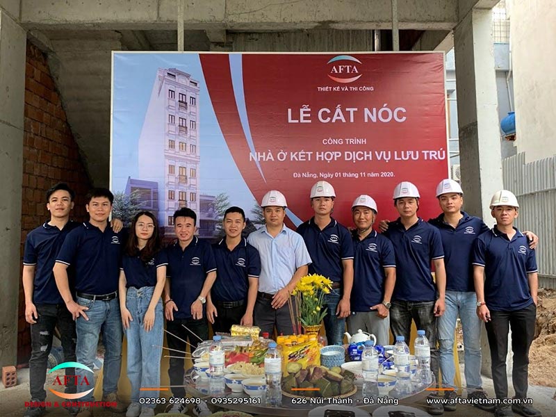 Kết cấu phần thân tòa căn hộ cho thuê đang thi công tại Sơn Trà