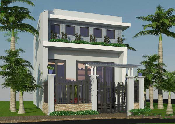 Mặt tiền rộng và thoáng của mẫu 40m²