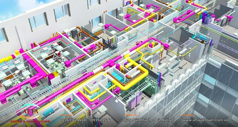 Ống nhựa chờ xuyên dầm được định vị trên cốp pha trước khi đổ bê tông
